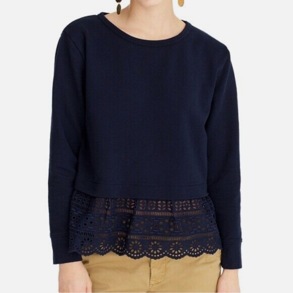 J. Crew Eyelet-hem sweatshirt